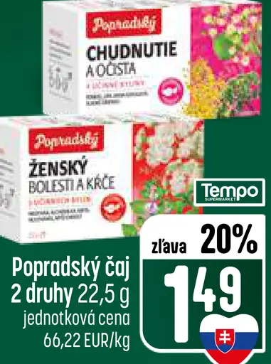 Popradský bylinný čaj 2 druhy