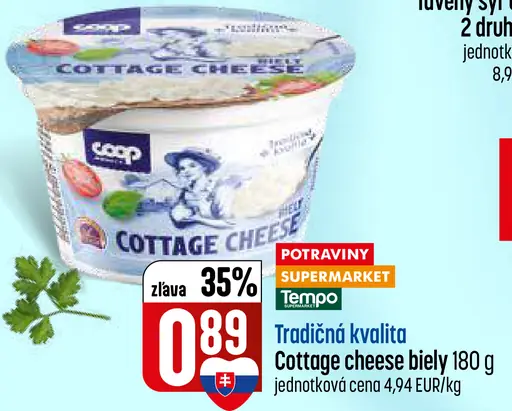 Coop Tradičná kvalita Cottage cheese biely