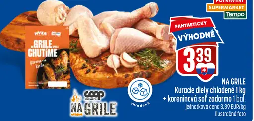 Kuracie diely chladené na gril + koreninová soľ