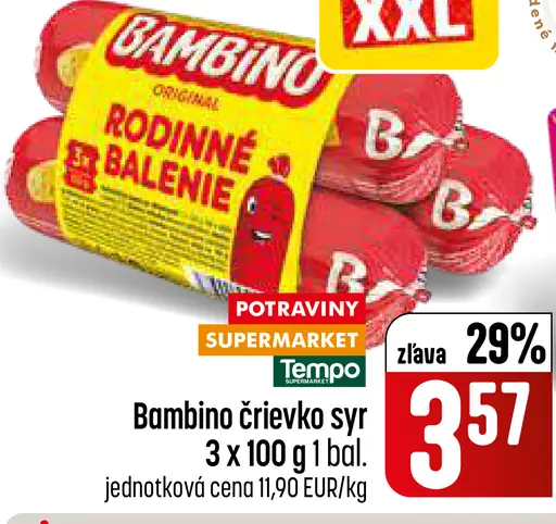 Bambino tavený syr rodinné balenie