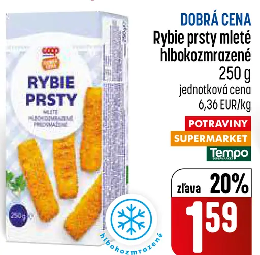COOP rybie prsty mleté hlboko mrazené