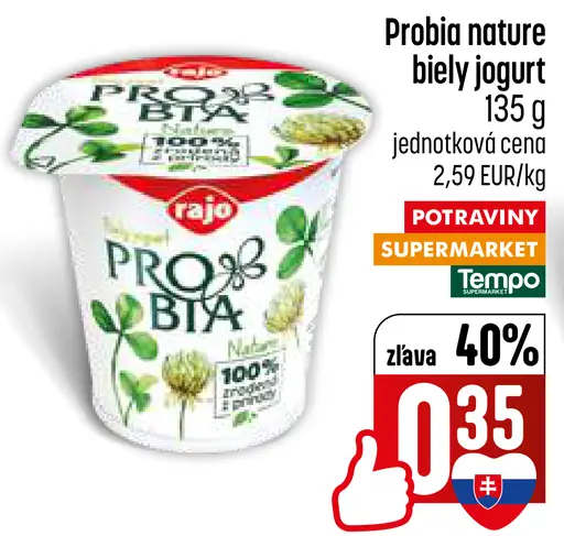 Rajo Probia Nature Biely jogurt