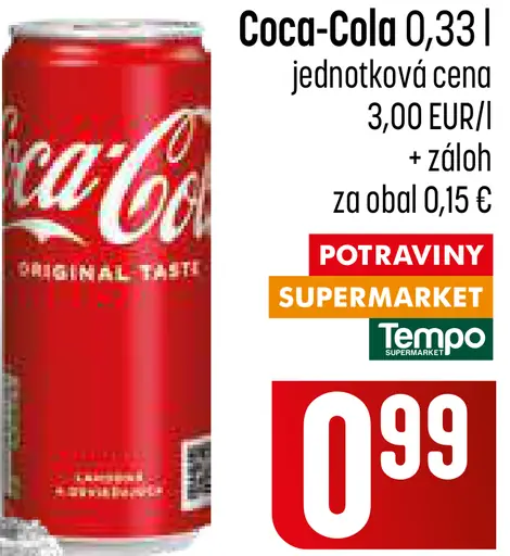 Coca-Cola Miešaný nealkoholický nápoj plechovka