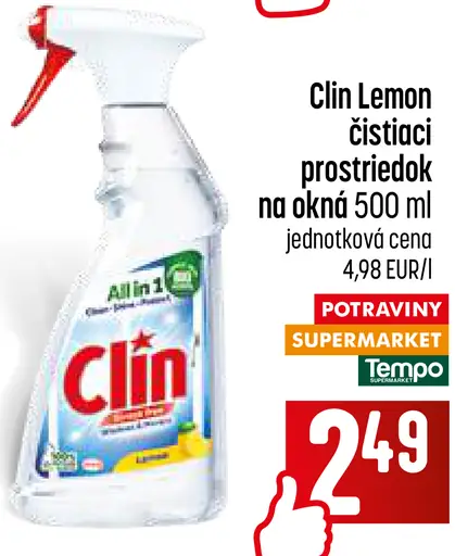 Clin Lemon čistiaci prostriedok na okná
