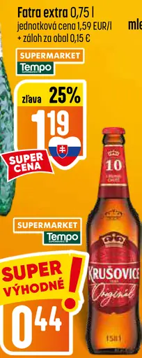 Krušovice Originál svetlé pivo