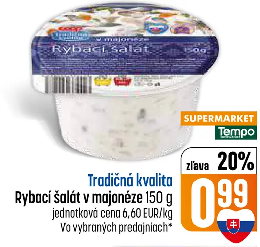 Tradičná kvalita Rybací šalát v majonéze