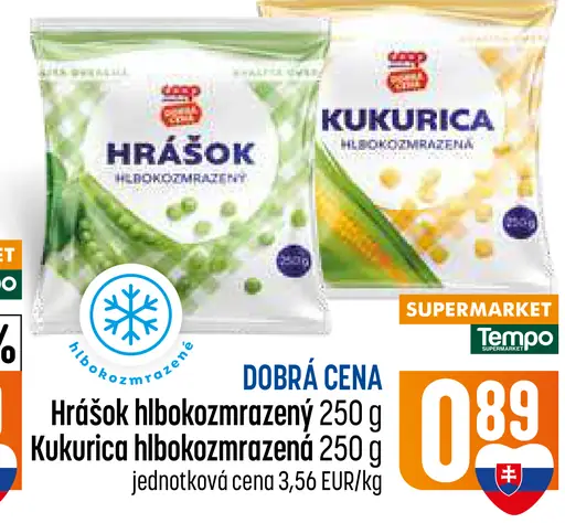 Hrášok hlboko mrazený