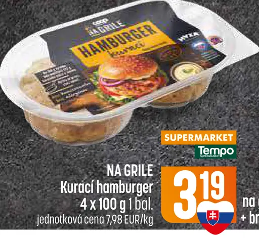 Na Grile kurací hamburger