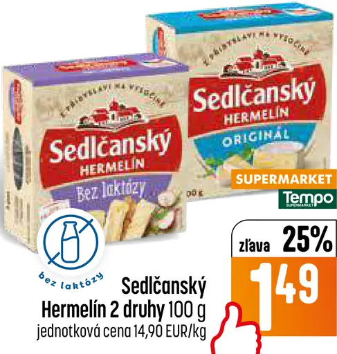 Sedlčanský Hermelín syr 2 druhy