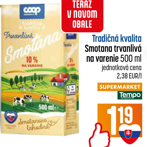 Coop Jednota Smotana trvanlivá na varenie