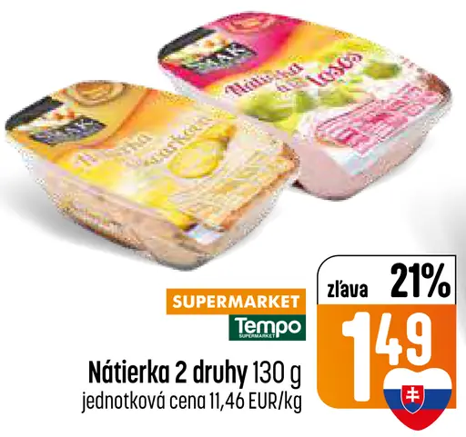 Coop Jednota Nátierka z dvora syr 2 druhy