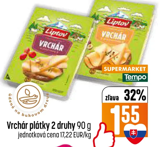 Liptov Vrchár plátky syr 2 druhy