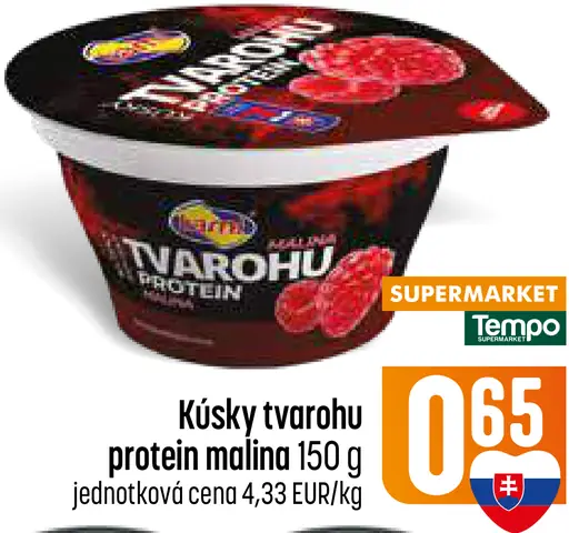 Rajo kúsky tvarohu proteín malina