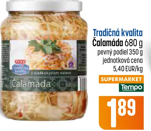 Coop Tradičná kvalita Calamád  zeleninová zmes v náleve