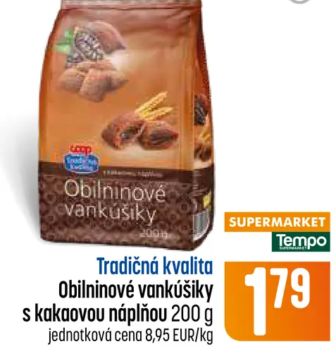 Obilninové vankúšiky s kakaovou náplňou