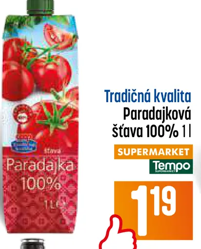 Tradičná kvalita Paradajková šťava 100%