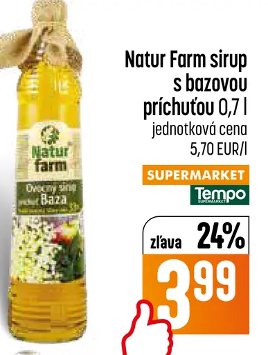 Natur Farm sirup s bazovou príchuťou