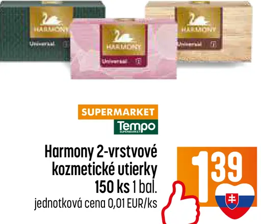 Harmony 2-vrstvové kozmetické utierky
