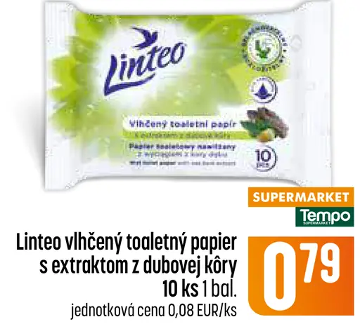Linteo vlhčený toaletný papier s extraktom z dubovej kôry