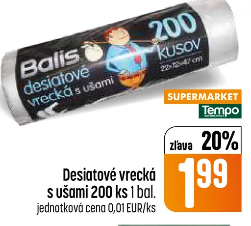 Balis desiatové vrecká s ušami