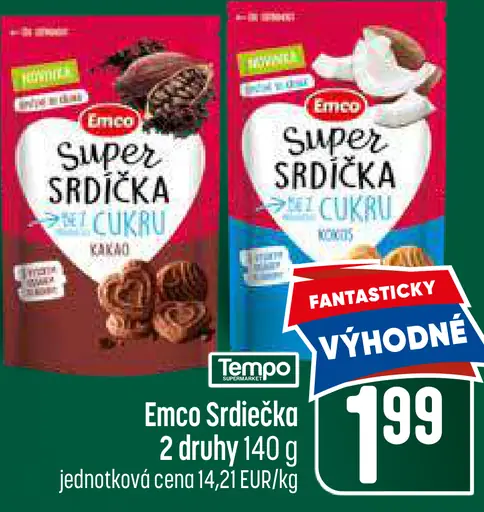 Emco Srdiečka bez cukru cereálne srdiečka