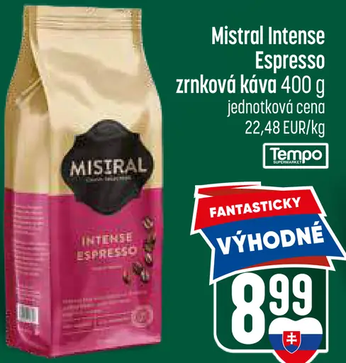 Mistral Intense Espresso pražená zrnková káva