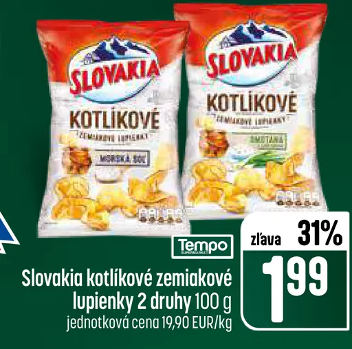 Slovakia zemiakové lupienky solené