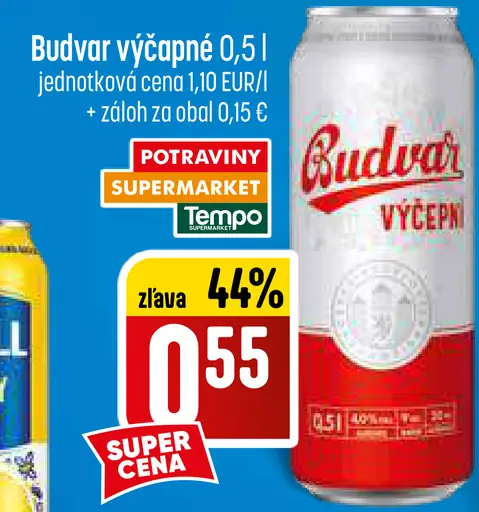 Budvar pivo výčapné plechovka