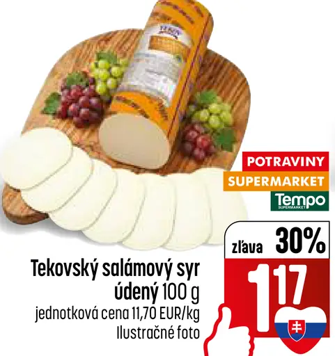 Tekovský salámový syr údený, neúdený