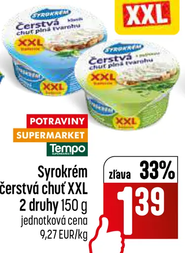 Syrokrém čerstvá chuť XXL