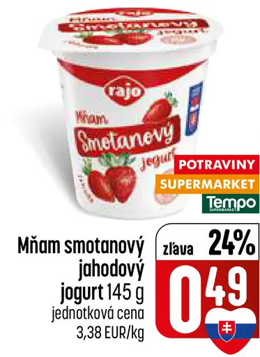 Rajo Mňam smotanový jogurt jahodový