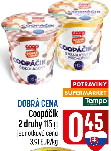 Coopacík jogurt 2 druhy