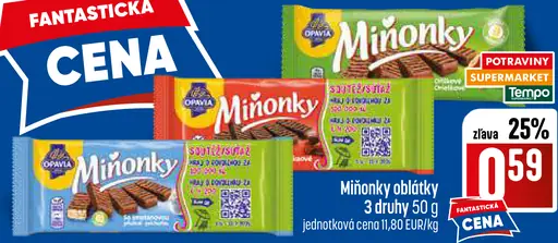Opavia Miňonky oblátky 3 druhy