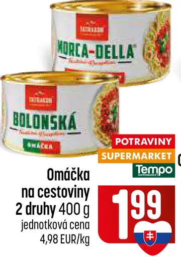 Omáčka na cestoviny rôzne druhy