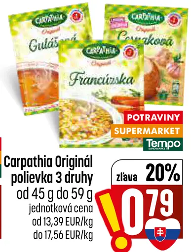 Carpathia Original instantná polievka rôzne druhy