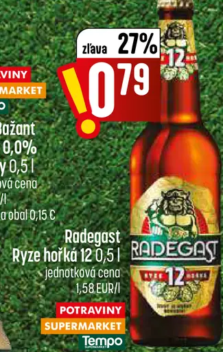 Radegast Ryze hořká 12 fľaša