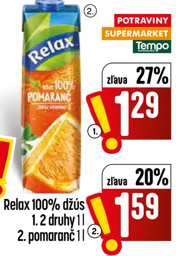 Relax 100% pomarančový džús