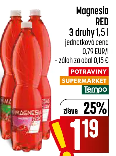 Magnesia RED ochutená minerálna voda 3 druhy