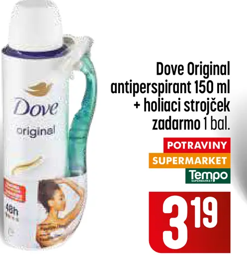 Dove Original antiperspirant + holiaci strojček
