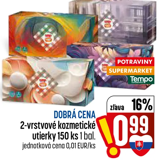 2-vrstvové kozmetické utierky