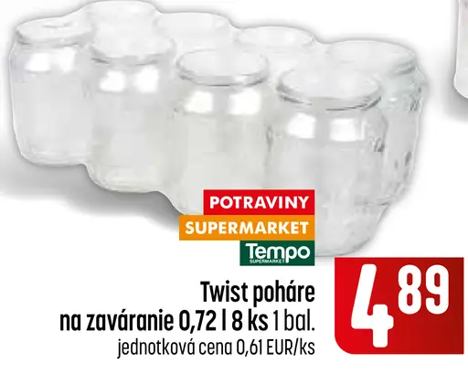 Twist poháre na zaváranie 0,72 l