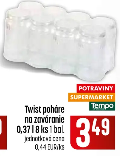 Twist poháre na zaváranie 0,37 l