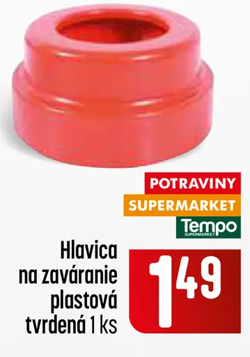 Hlavica na zaváranie plastová