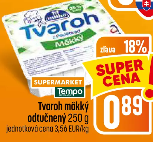 Tvaroh mäkký odtučnený