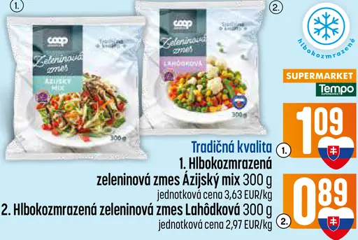 COOP hlboko zmrazená zeleninová zmes Ázijský mix