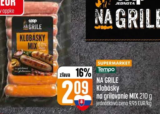Coop Jednota Klobásky na grilovanie MIX