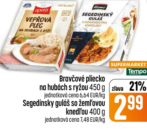 Spektrum bravčové pliecko na hubách s ryžou hotové jedlo