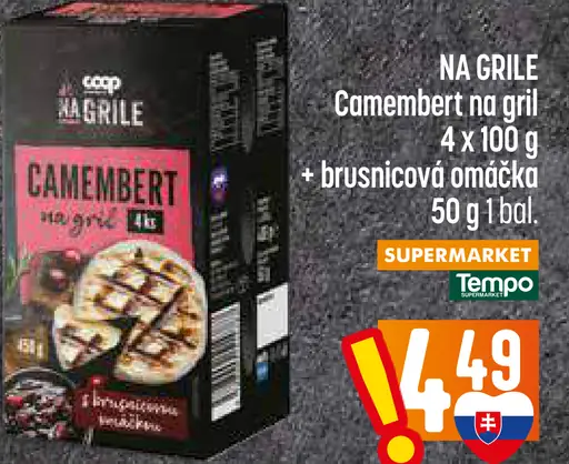Coop Jednota Na grile Camembert na gril s brusnicovou omáčkou