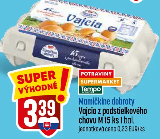 Mamičkine dobroty Vajcia z podstielkového chovu M