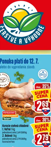 Kuracie stehná chladené balené